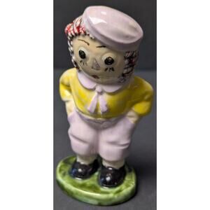 Vtg Raggedy Andy Ceramic Figurine 1974 THE BOBBS MERRILL CO Glazed Red Hair